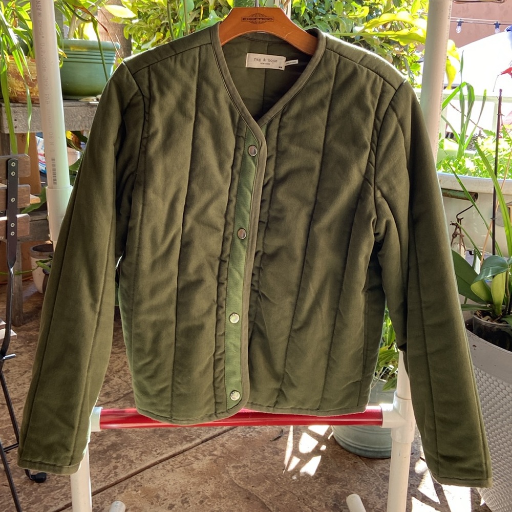 Rag & Bone Liner Quilted Slub Cotton Canvas Jacket - Picture 2 of 10